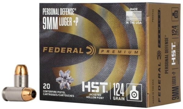 Federal HST 9mm +P 124 Grain JHP (P9HST3S) 
