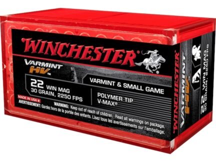 Winchester Varmint HV 22 WMR 30 Grain V-Max – 50 Rounds