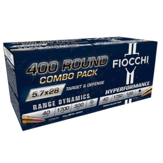 Fiocchi 5.7x28 Combo Pack 40 Grain FMJ and Hollow Point – 400 Rounds