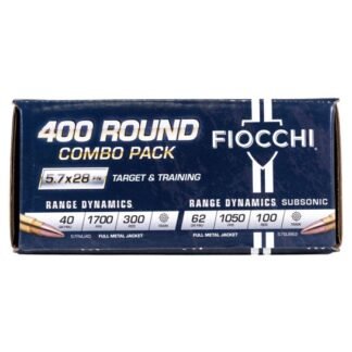 Fiocchi 5.7x28 Subsonic Combo Pack 40 and 62 Grain FMJ – 400 Rounds