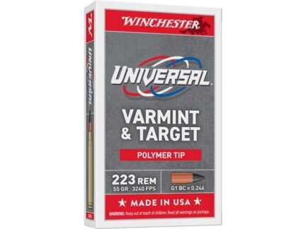 Winchester Universal Varmint and Target 223 55 Grain Polymer Tip – 1,000 Round Case