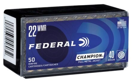 Federal 22 WMR FMJ 40 Grain Champion – 50 Round Box
