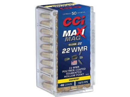 CCI Maxi Mag Clean 22 WMR 46 Grain Fragmenting Hollow Point – 50 Rounds